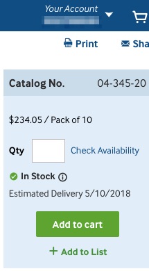 fisher scientific pricing